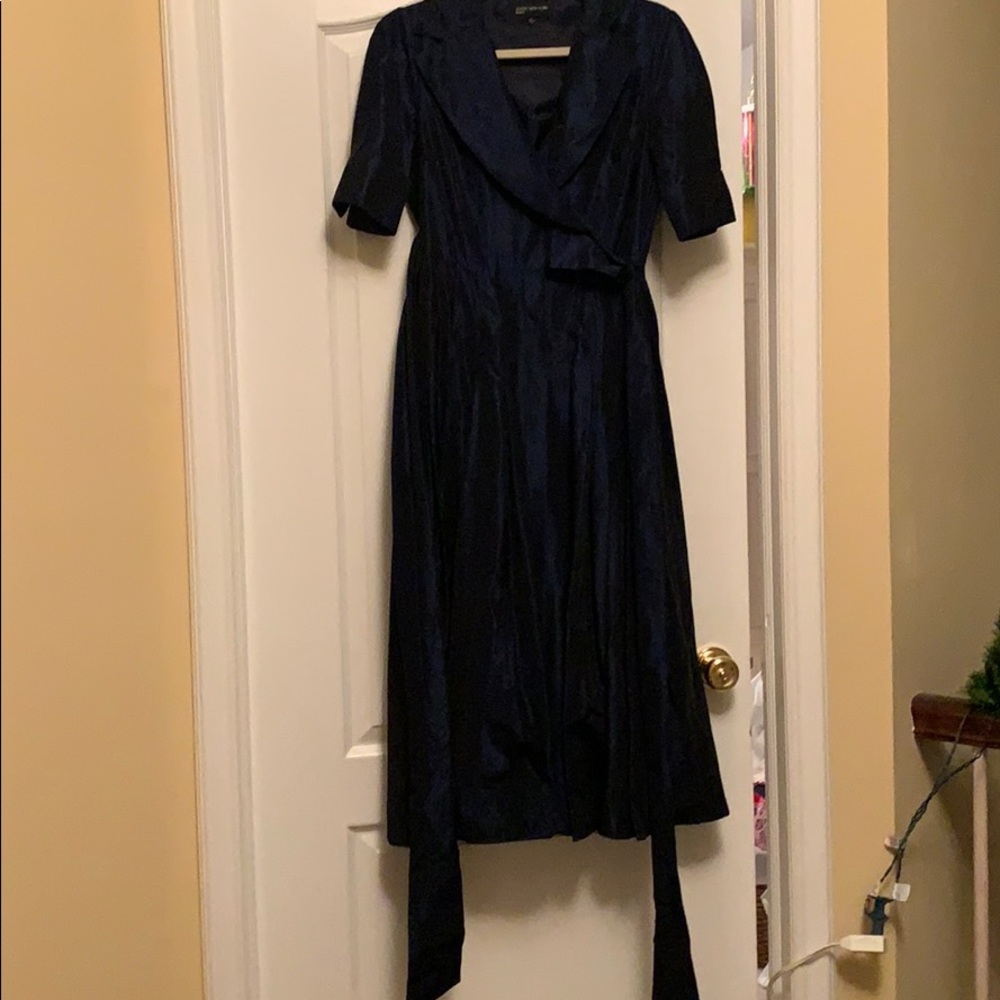Navy V Neck Dress